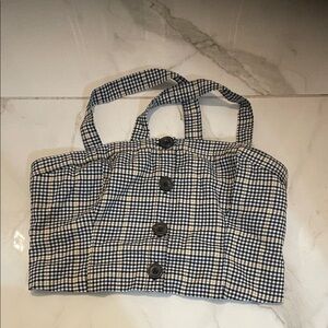 Abercrombie & Fitch Blue and White Gingham Crop Top